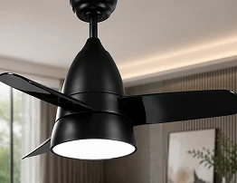 Smart control ceiling fan with light offering wireless operation for modern bedroom and home environments