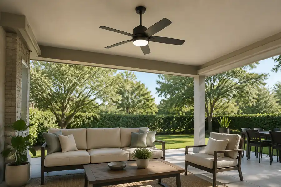 Why outdoor ceiling fan size differs from indoor fan sizing