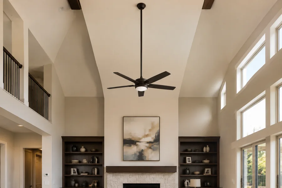 Ceiling fan for a 15 foot ceiling downrod setup