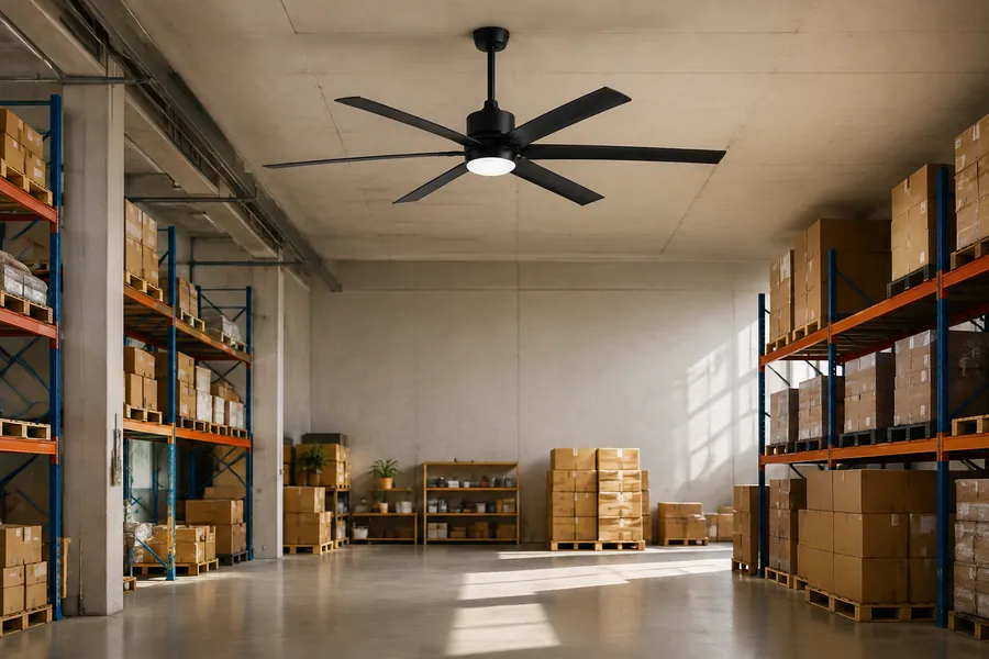 How should warehouse fan placement be planned?