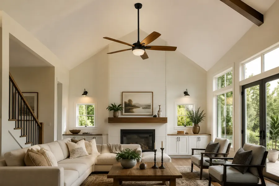 Short downrod ceiling fan for 9 foot ceiling