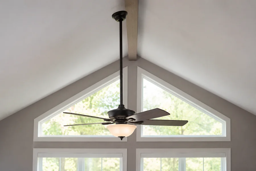 Angled ceiling fan downrod clearance
