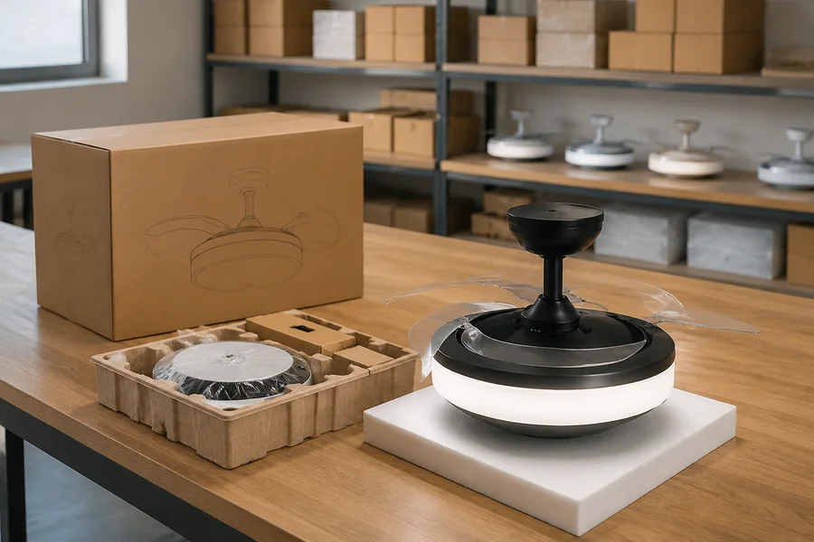 Factory packaging check for apartment ceiling fan lights