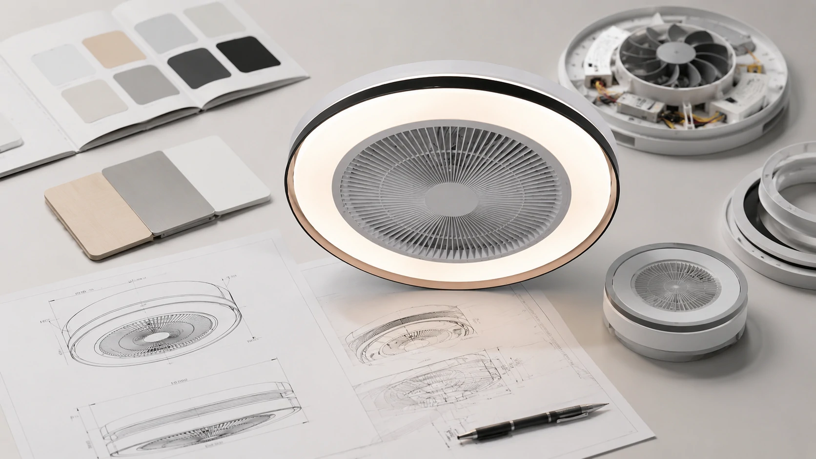 OEM development reference for branded bathroom ceiling light and fan products