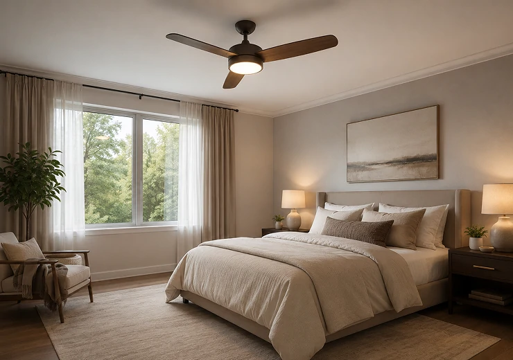 Bedroom ceiling fan light solution for residential product applications