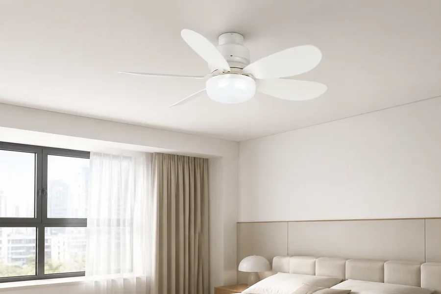 Bedroom airflow comfort with compact fan light