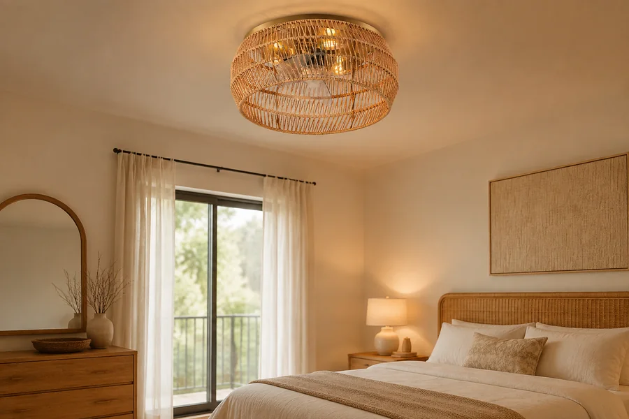 Bedroom colour temperature and warm light