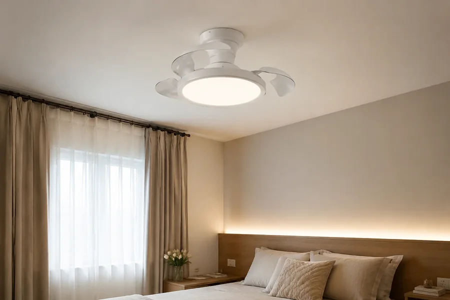 Bedroom accent lighting with compact fan light