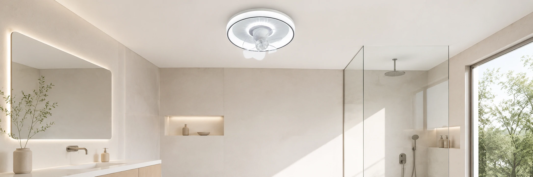 20 Inch Outdoor Ceiling Lights Manufacturer with DC Fan for sheltered porch projects