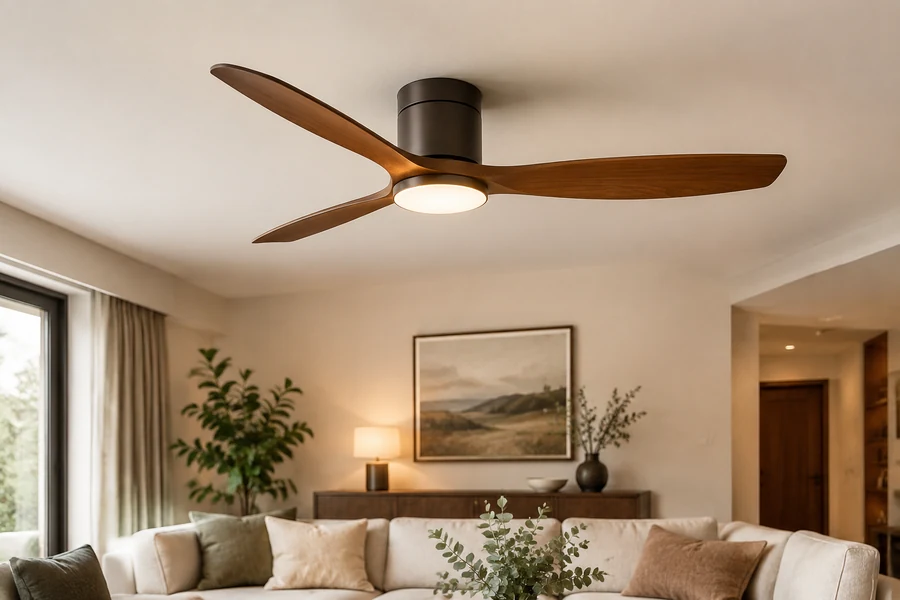 Blade pitch and fan size affecting perceived ceiling fan noise