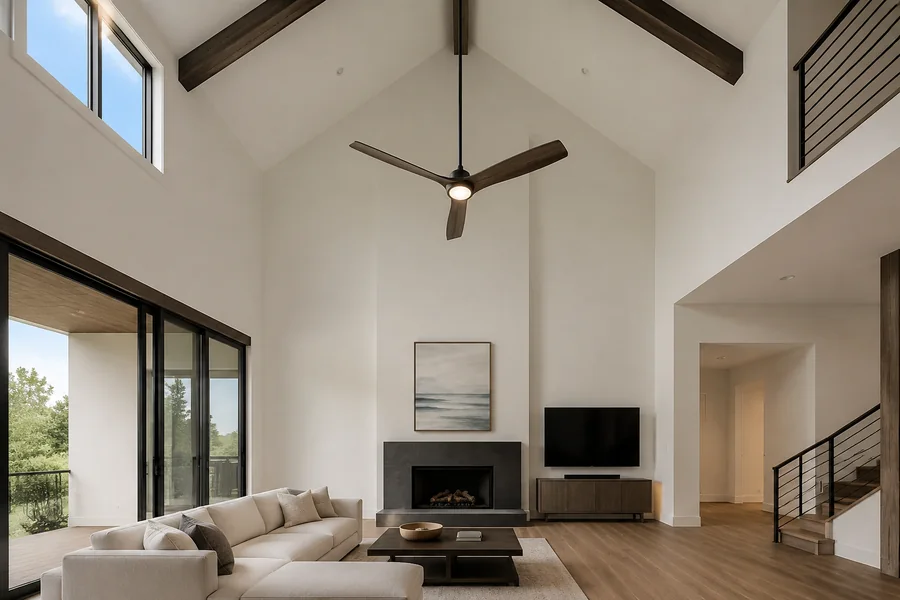 Blade pitch and high ceiling airflow