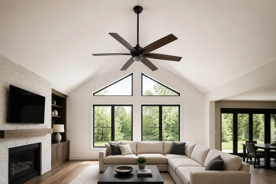 Cathedral ceiling fan mounting height and clearance