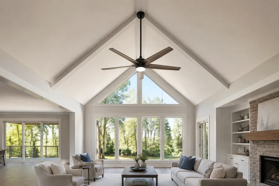 Cathedral ceiling fan setup starts with ceiling shape