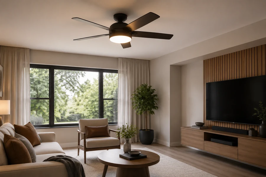 Ceiling fan LED diffuser and beam spread comfort