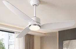 Modern blade design integrated into a residential ceiling fan light