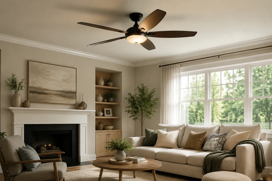 Ceiling fan light dimming CRI and diffuser comfort