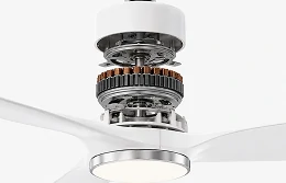 Motor system detail inside a residential ceiling fan light