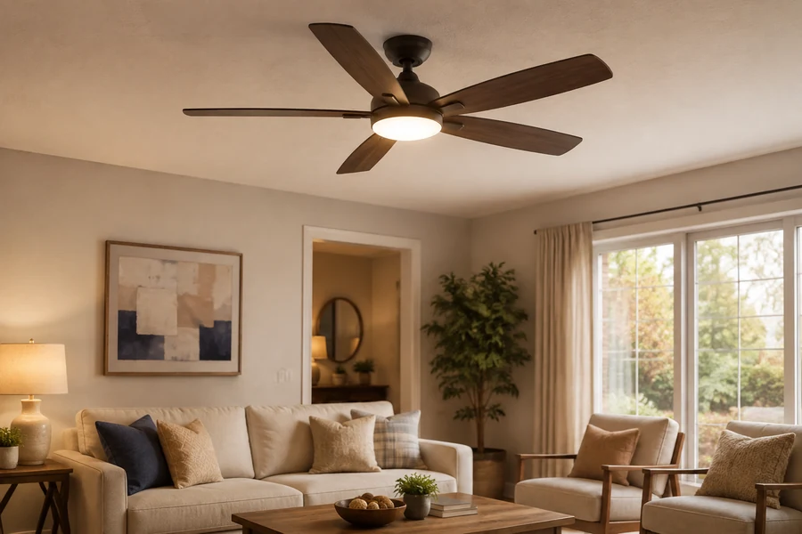 Ceiling fan light quality for living room comfort