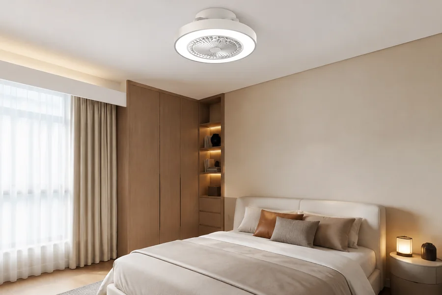 Small bedroom ceiling fan light versus pendant practicality