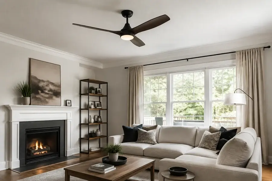 Ceiling fan style for different living room types