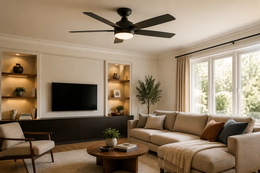 Choosing a living room ceiling fan with light or without light