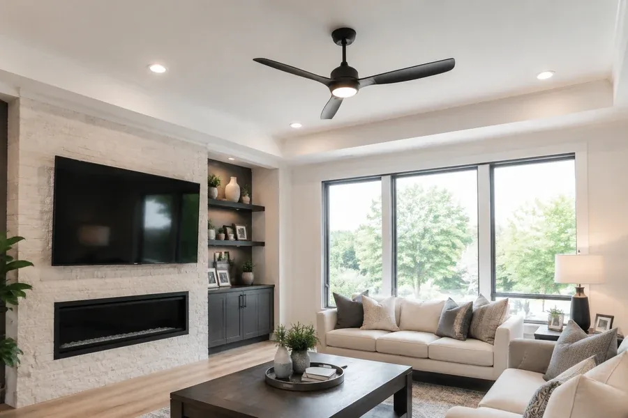 Choosing a modern living room ceiling fan style with confidence