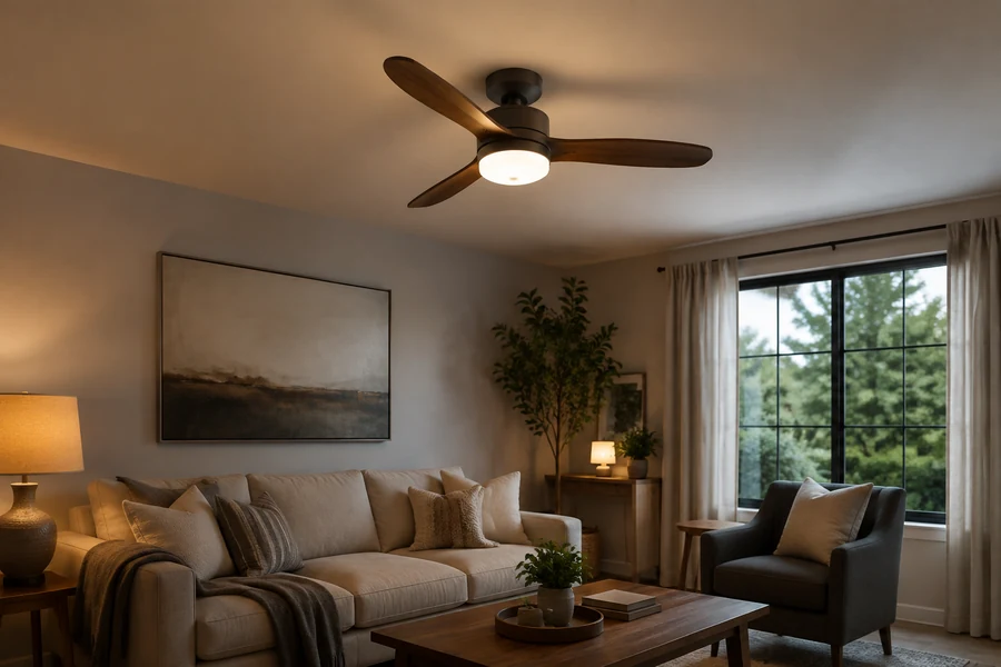Choosing a quiet ceiling fan for a comfortable living room