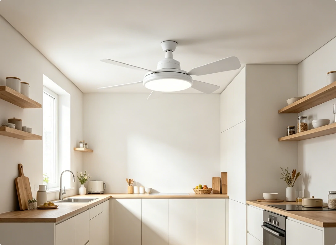 Compact socket fan light for bedrooms kitchens and small spaces