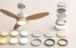 Integrated lighting options for custom ceiling fan products