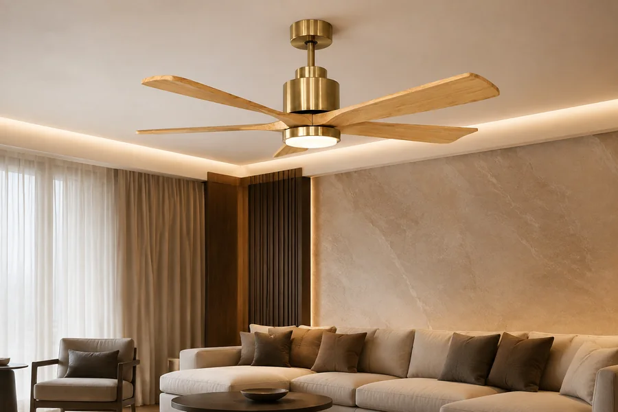 Vintage designer ceiling fan in a luxury room