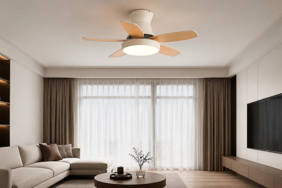 Downrod ceiling fan airflow in 9 foot living room