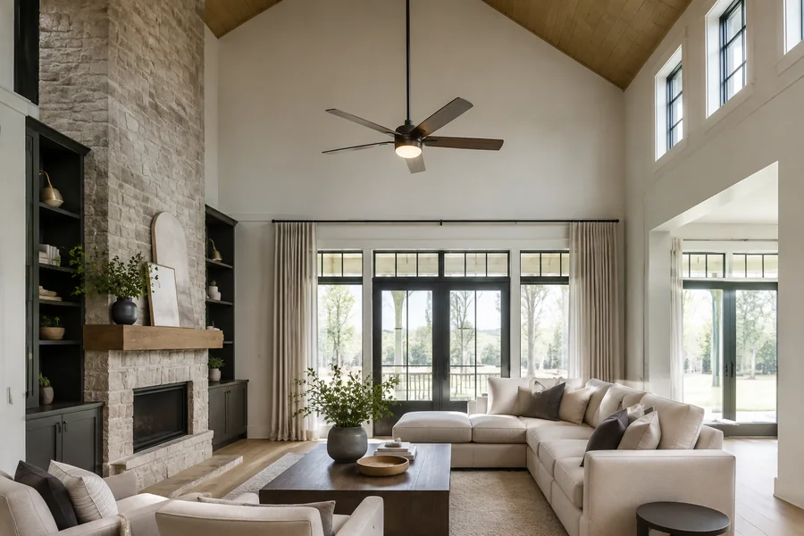 Downrod length final room check for tall ceilings