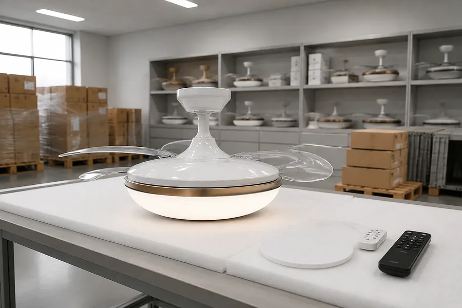 Factory sample test for smart ceiling fan lights