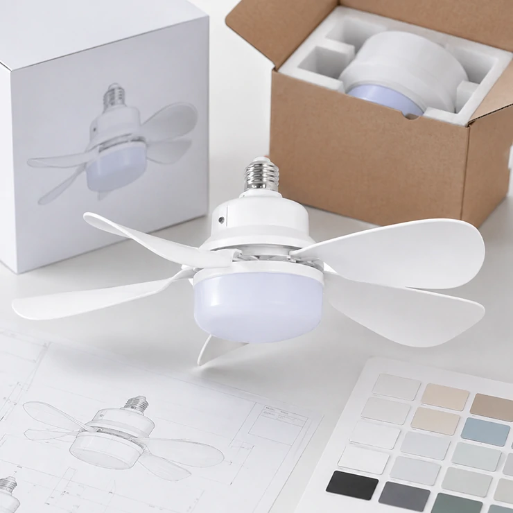 Fan light E27 OEM ODM customization with product design and packaging support