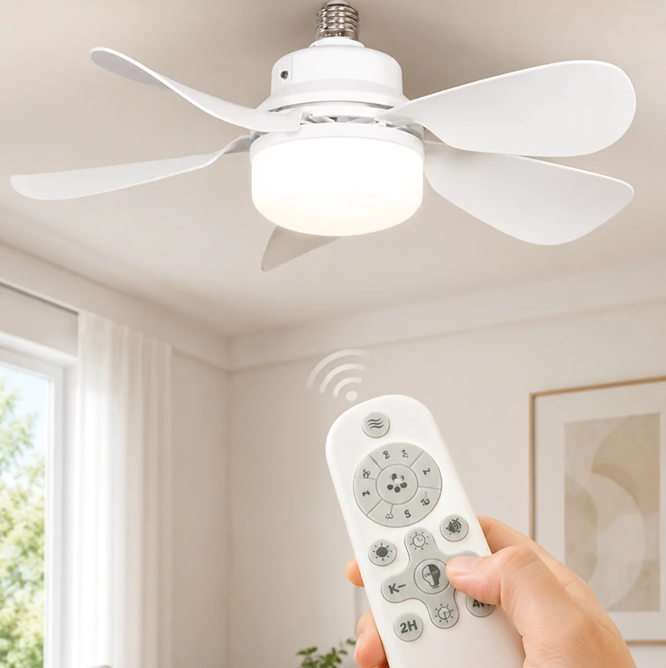 Fan light E27 remote control for fan speed and lighting adjustment