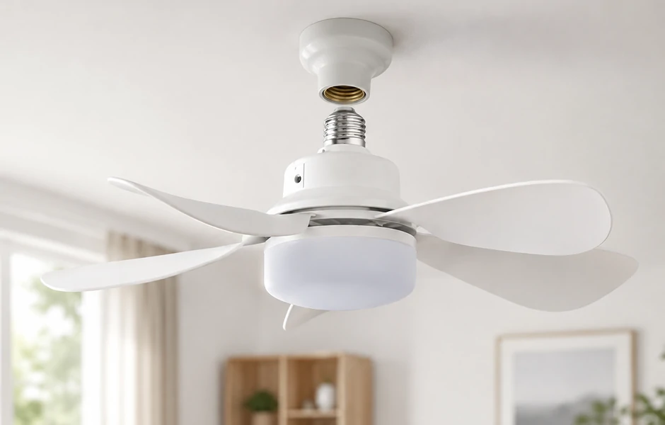 Fan light E27 showing direct socket installation with ceiling lamp holder