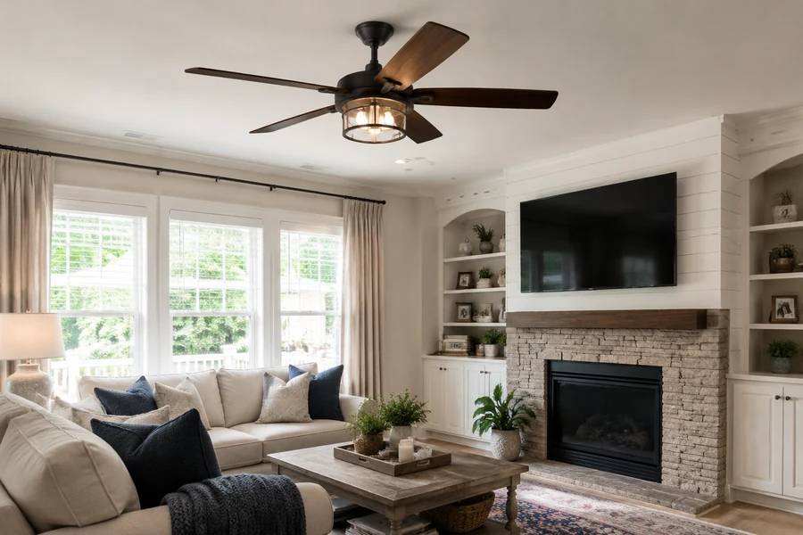 Fandelier airflow trade offs for living room comfort