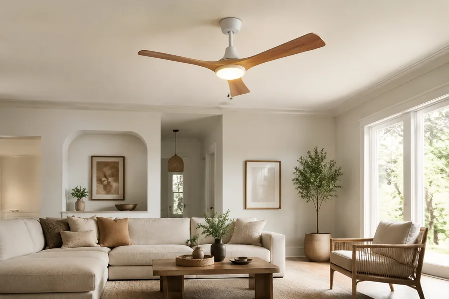 Ceiling fan airflow comfort in a great room