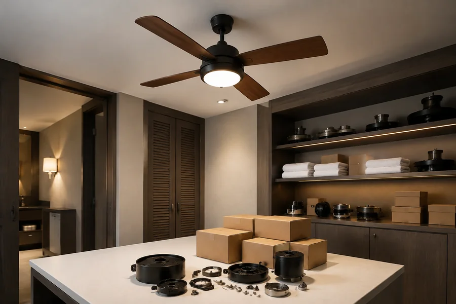 Hotel fan maintenance and spare parts planning for operations