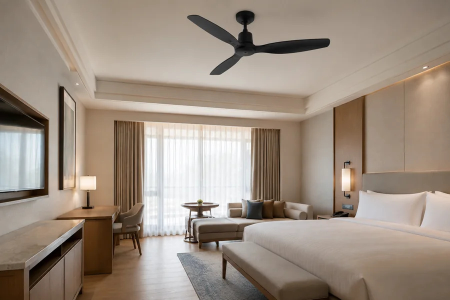 Hotel ceiling fan mounting and ceiling height clearance planning