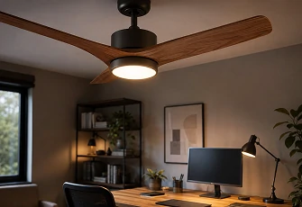 Integrated LED ceiling fan light for home office use