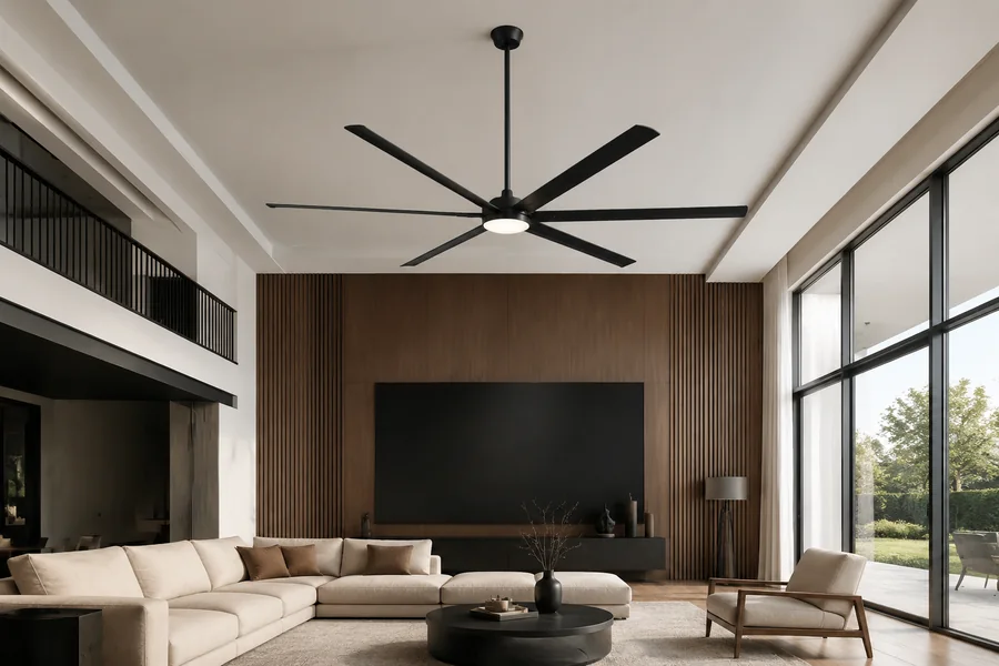 Lounge ceiling fan downrod and ceiling height planning