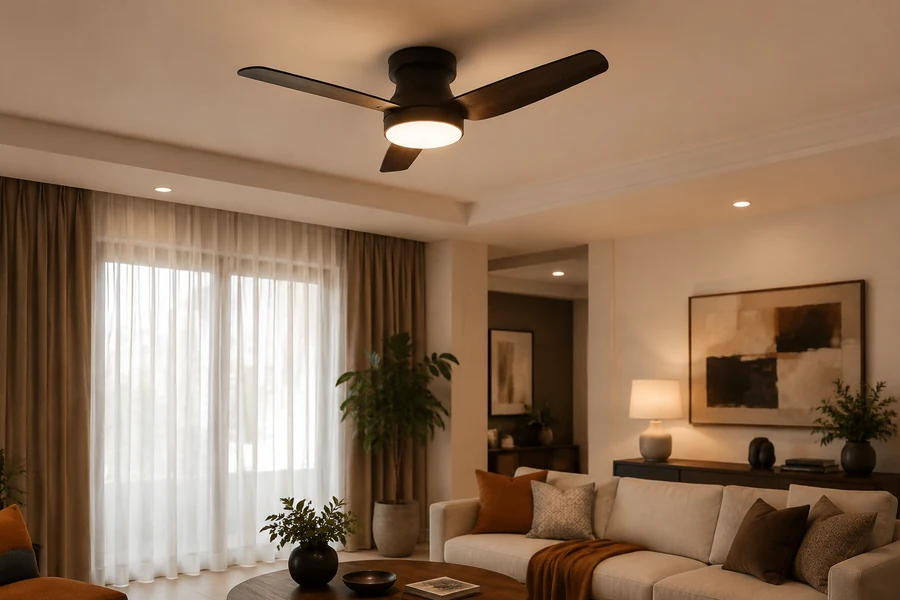 LED ceiling fan light CCT for warm and cool living room scenes