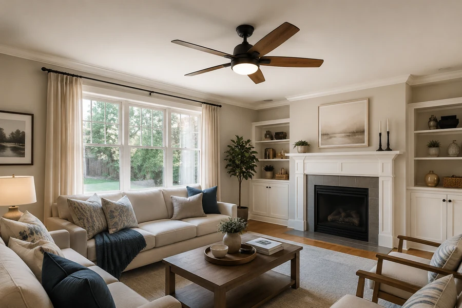 Choosing the right living room ceiling fan light brightness