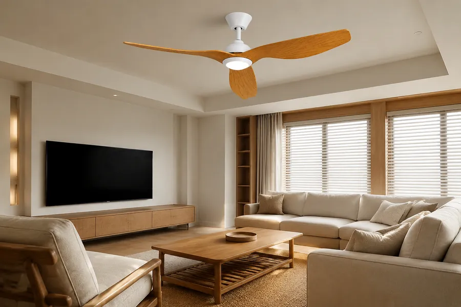 Living room materials and ceiling fan blade finishes