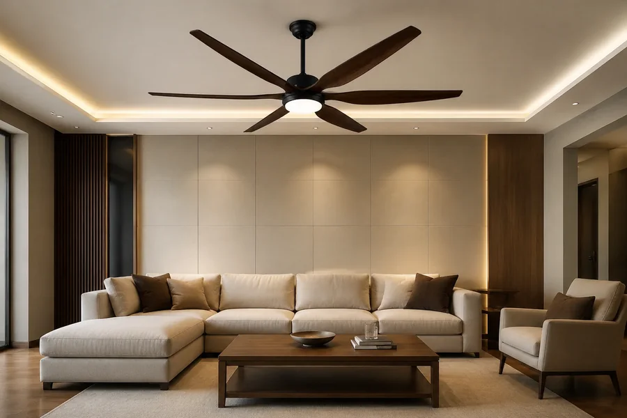 Living room seating plan shaped around airflow and circulation