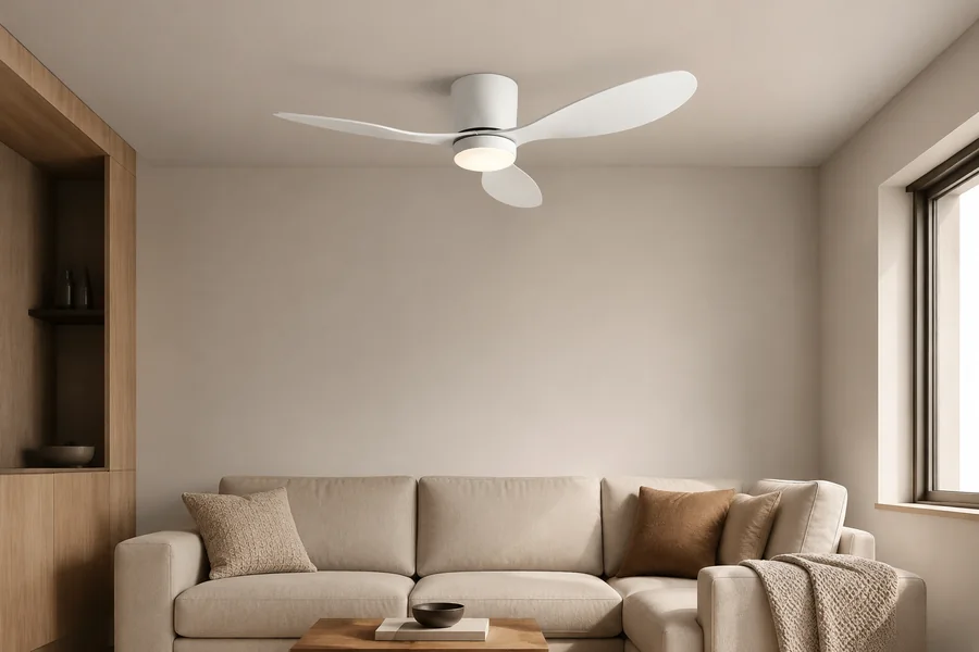 Flush mount fan for a low ceiling room