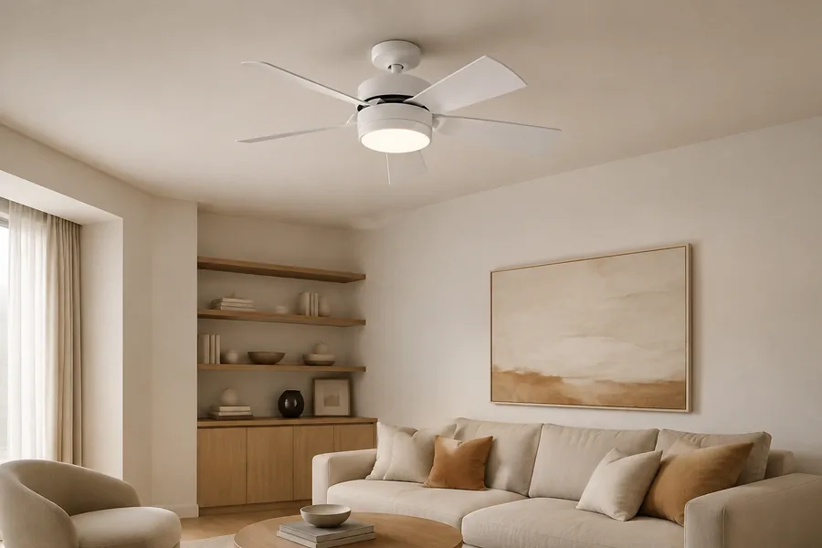 Low profile living room ceiling fan for low ceiling