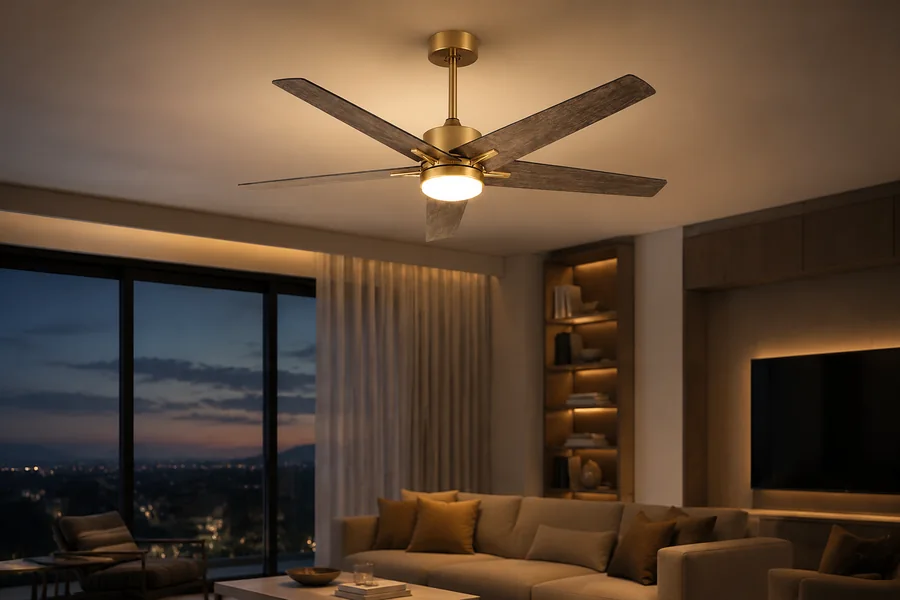 Luxury ceiling fan lighting with soft diffuser