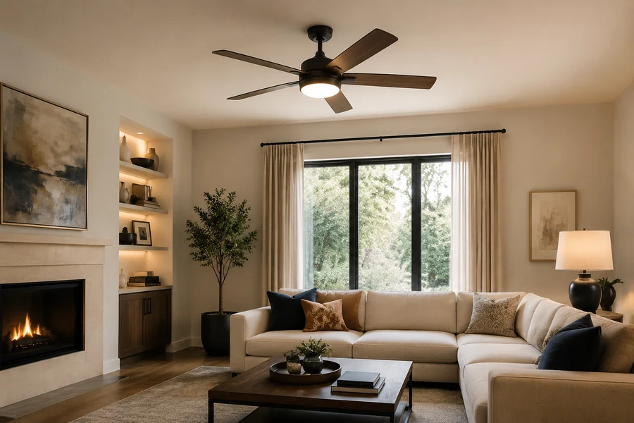 Matching LED ceiling fan specs with living room size and ceiling type